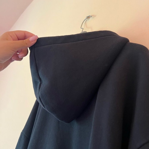 Black anorak with silver stone butterfly and hood size S like new, 100% cotton