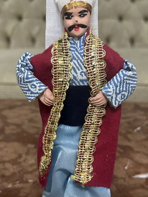 Vintage χειροποίητη κούκλα τουρκικής προέλευσης σαν καινούργιο 20,5x10cm