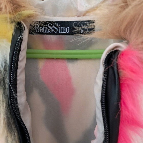 Benissimo fur vest with hood like new, size S