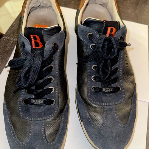 Boss shoes used dark blue suede size 44