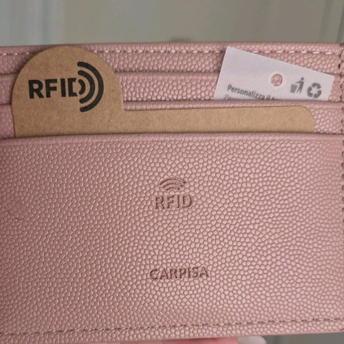 Carpisa card holder new, pink leather imitation wallet