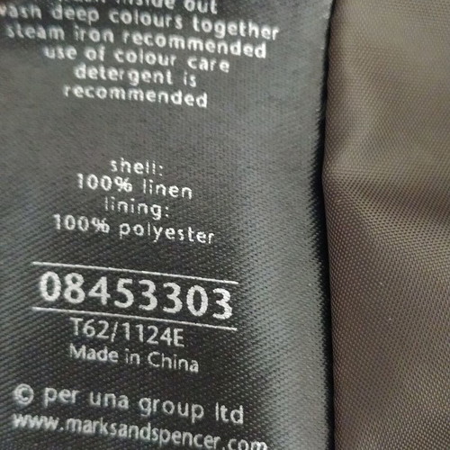 Marks & Spencer Chakki Ruffle Peplum Hem Linen Coat new, green, size 12