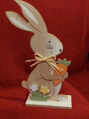 Easter wooden rabbit with carrot new