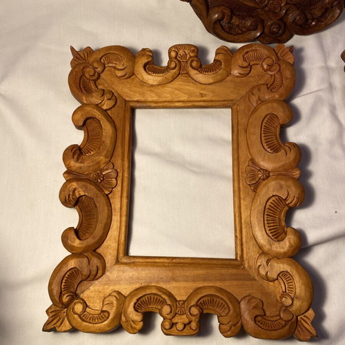 Antique wooden picture frames, 3 pieces