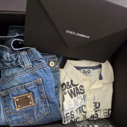 Dolce&Gabbana set No12/18M like new, denim salopette and blouse