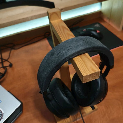 Wooden handmade headset stand like new