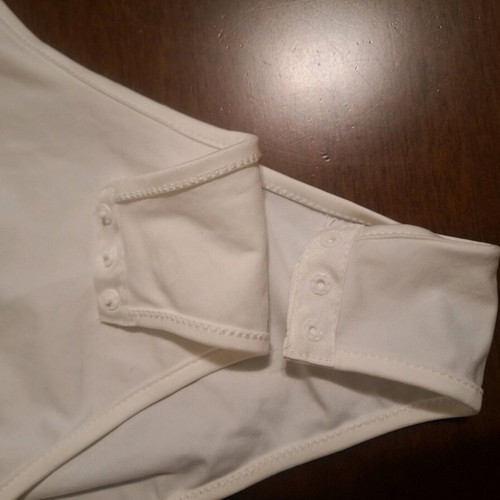 White women's bodysuit size M like new with zipper and small turtleneck