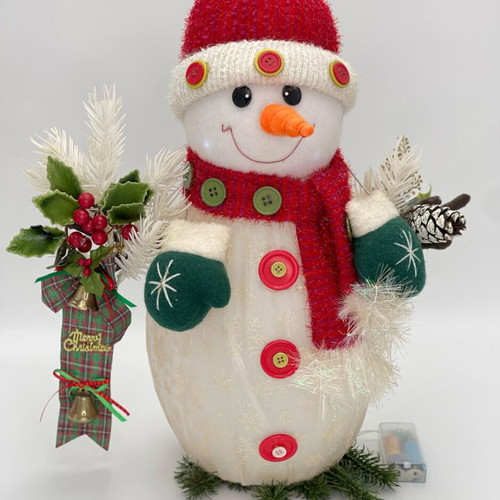 Christmas snowman vintage 1980 illuminated like new, height 46 cm