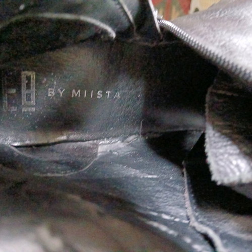 Miista black ankle lace up boots used, size 40, leather