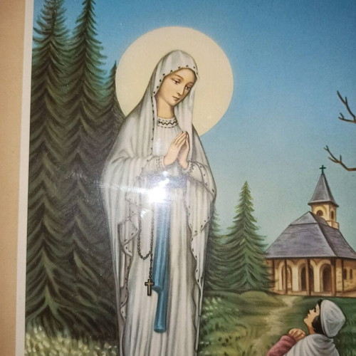 Our Lady of the Poor paper print new, Banneux depiction 1950-70