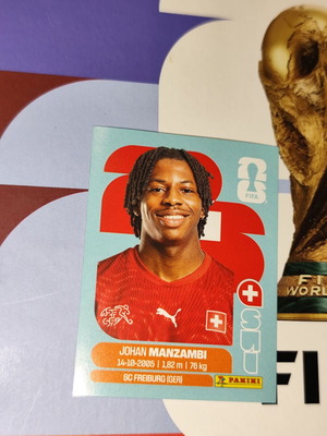 Йохан Манзампи стикер Panini Световно първенство 2026 като нов