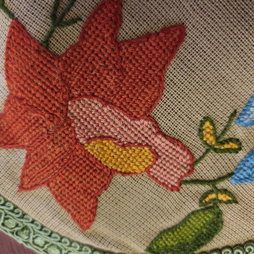 Handmade vintage table linen set used, 30x50 and 18x25 cm