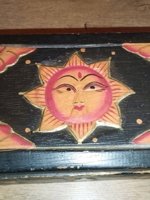 Ethnic wooden storage box used