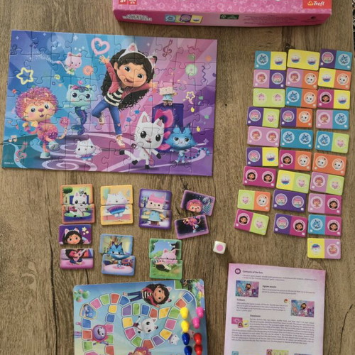 Gabby's Dollhouse board game set like new (+puzzle)