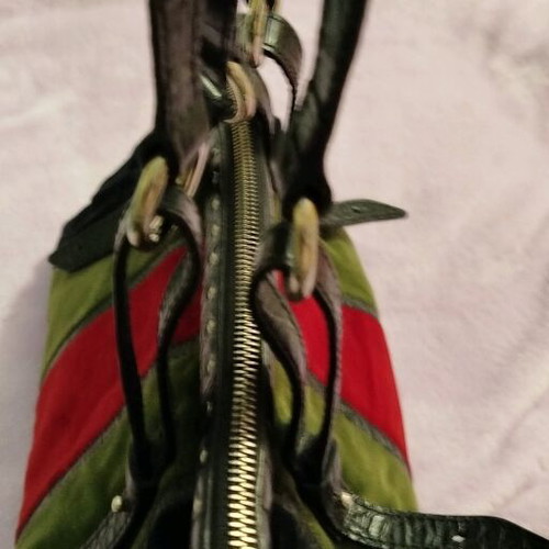 Mazzini vintage leather and velvet handbag like new