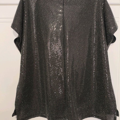 Plus Size XXL sequin blouse new, black gray
