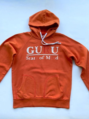 GURU unisex φούτερ με κουκούλα σε πορτοκαλί, μέγεθος L