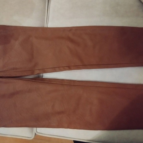 Tan leatherette slim fit pants like new