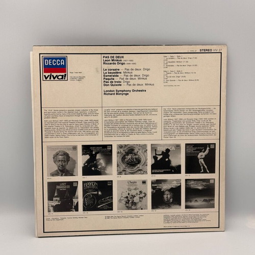 Pas De Deux vinyl record used, Minkus Drigo London Symphony Orchestra