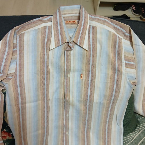 Long-sleeve shirt brown and beige, like new, size L