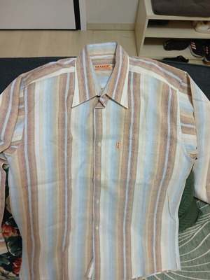 Long-sleeve shirt brown and beige, like new, size L