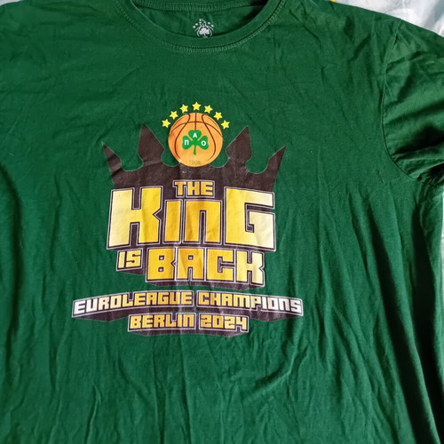 Panathinaikos basketball t shirt 2024 used, collectible XL