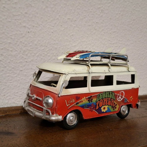 Vintage metal Hippie Van Volkswagen Type 2 like new