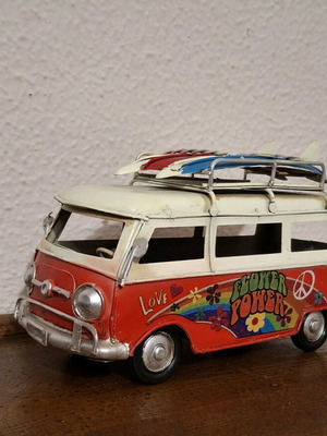 Vintage metal Hippie Van Volkswagen Type 2 like new