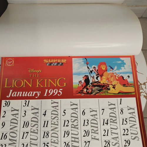 Disney's The Lion King 1995 calendar, vintage