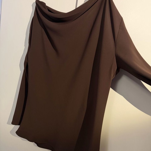 Mango brown one-shoulder blouse XL like new
