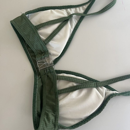 Green ribbed bikini set used, size S/M by GIGI BIKINI