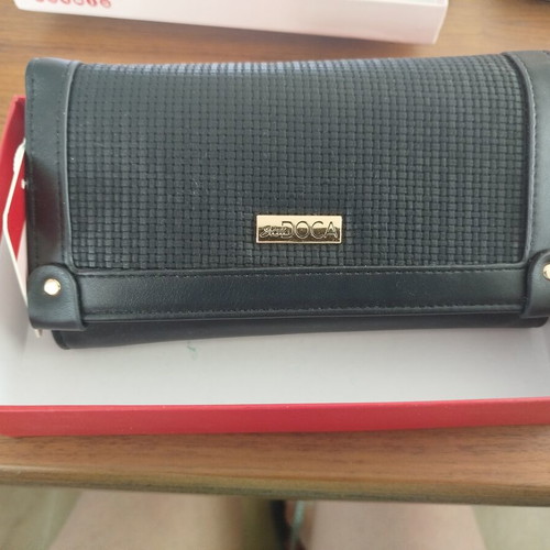 Stella Doca black wallet new with gold details
