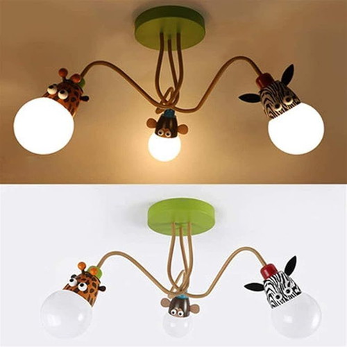 3 Lights Animal Semi Flush Mount Light like new for Child Bedroom