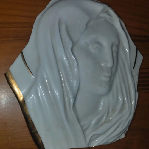 Replica Byzantine icon of Panagia porcelain and gold like new