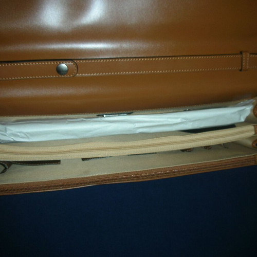 Lloyd leather professional laptop bag like new, beige and brown