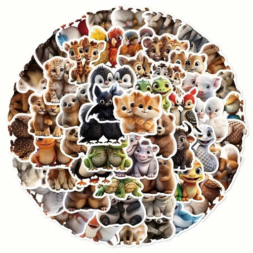 Animal stickers new, pack of 50 pieces