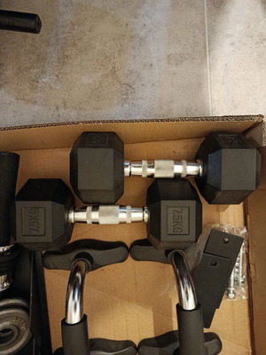 Pair of 7.5 kg dumbbells like new