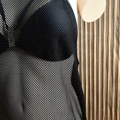 Black mesh blouse size L like new by Calliope