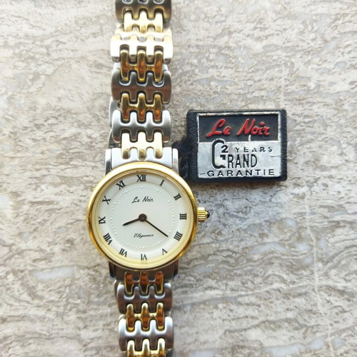 Le Noir Elegance 28mm women's watch new, two-tone gold and silver
