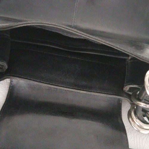 Leather shoulder bag black used