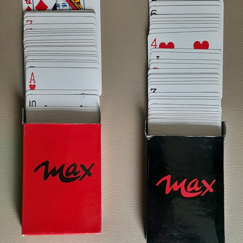 Max playing cards set of 2, new, paper in their case