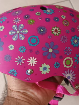 Κράνος παιδικό Globber Printed Helmet Junior Flowers ροζ XS/S σαν καινούργιο