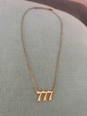 Gold chain necklace pendant 777 new