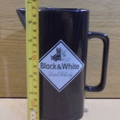 Black & White Scotch Whisky old promotional ceramic jug used