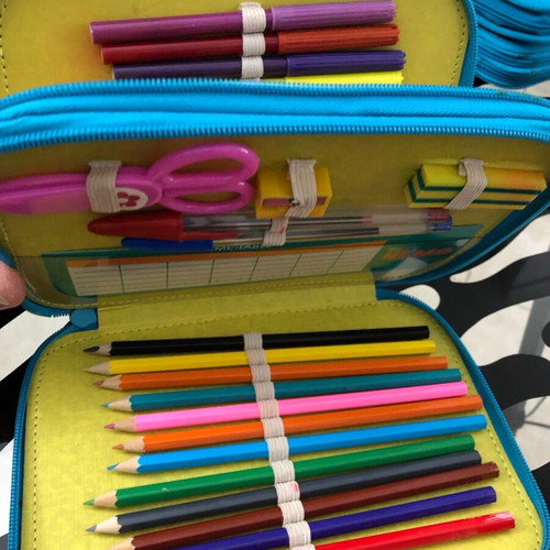 Finding Nemo school pencil case full, new with embroidered Disney logo