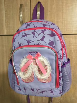 Polo school backpack used with visible wear