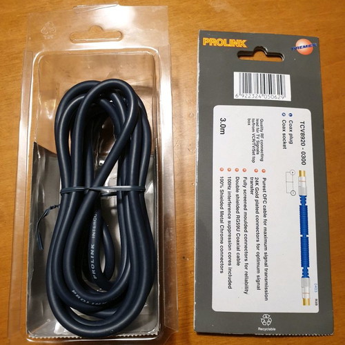 Prolink TCV8920-0300 TV cable 3 meters new