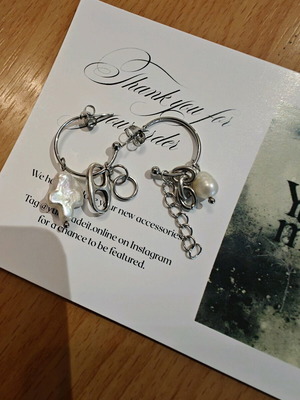 Hoop earrings with elements new, silver