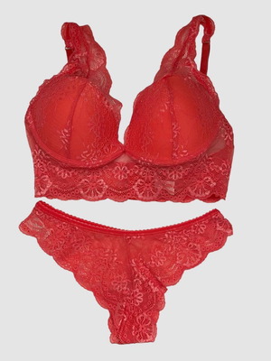 Jadea σετ bralette σουτιέν με brazilian σλιπ καινούργιο, κοραλί