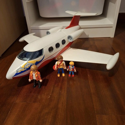 Playmobil Airplane with Two Travelers and Pilot like new